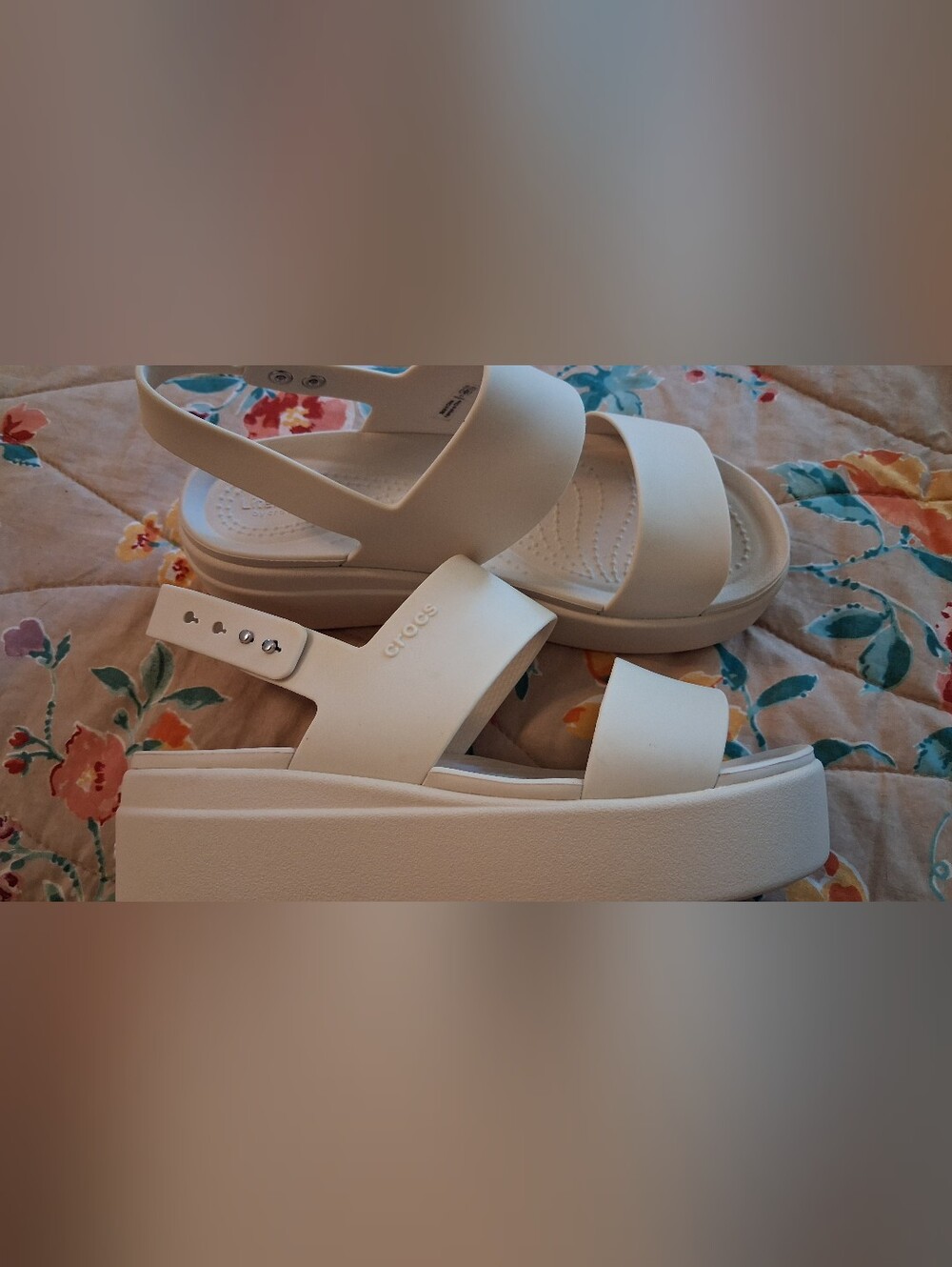 CROCS Women's White Platform Slingback Sandals